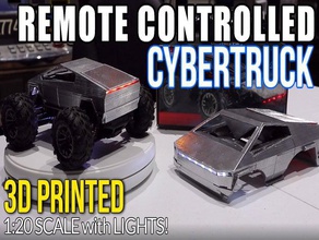 tesla cybertruck rc vehicle 1 20 scale leds lighted car truck body twhomeshow 3d print model - Mito3D