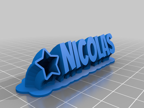 nicolas placa com o nome de texto personalizado 3d print model - Mito3D