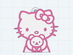 hello kitty catena chiave senza anello cartone animato ciao keychain 3d print model - Mito3D