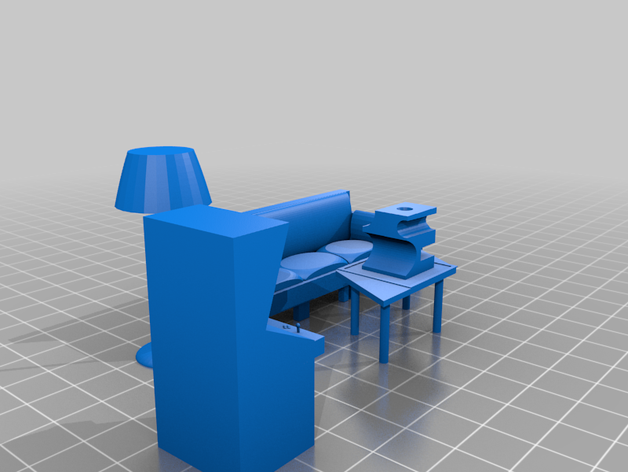 living room 3D print model - Mito3D