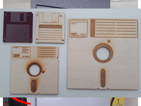 floppy disk coasters laser lasercut lasercutter cut cutter 3d print model - Mito3D