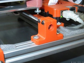 rod mount holder 8mm pole - 20 mm high 20mm 20x20mm aluminium profile 3d print model - Mito3D