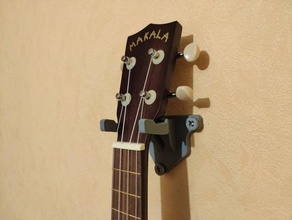 monte ukulele de impressão fácil a música musicais instrumento musical suporte montagem na parede 3d print model - Mito3D