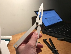 double sided butterfly knife balisong ce3 cool creality ender 3 fast flick movable parts pla quick screw serrated spin straight edged 3d print model - Mito3D
