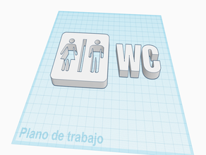 wc-Zeichen - Badezimmer-Toilette-Haus 3d print model - Mito3D