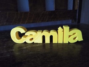 camila 3d nome nomes o 3d print model - Mito3D