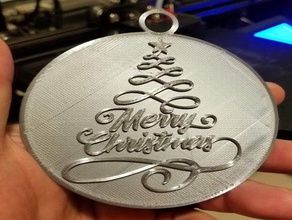 merry christmas ribbon ornament decoration 3d print model - Mito3D