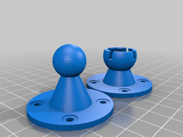 larga-cuello-bola-y-zócalo de montaje personalizado 3D print model - Mito3D