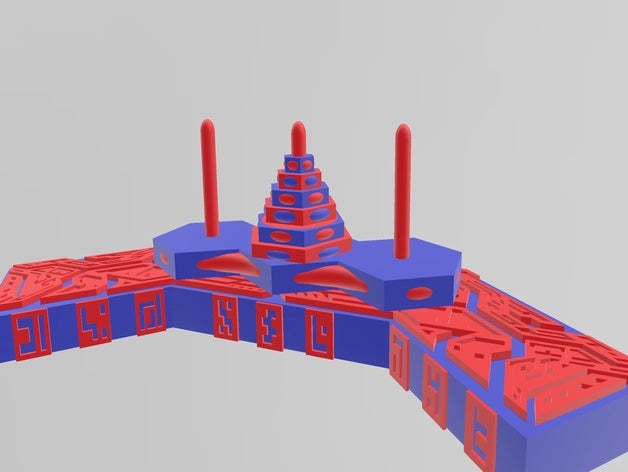 multi-materiale stargate torri di hanoi gioco 3D print model - Mito3D