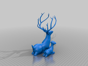 laying mother fawn christmas deer 3d print model - Mito3D
