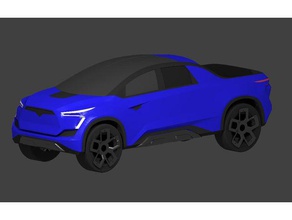 tesla pikap p konsept tasarım modeli kamyon 3d print model - Mito3D