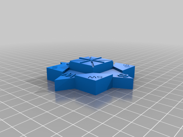 compass rose 3D print model - Mito3D