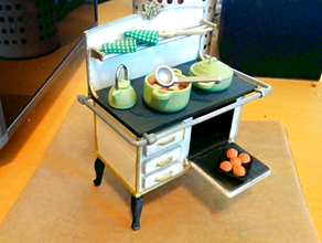 kohleherd coal cooker dollhouse kitchen kohle model 3d print model - Mito3D
