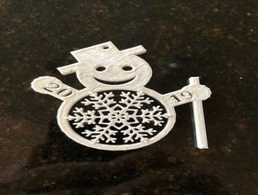 snowman snowflake belly 3d print model - Mito3D