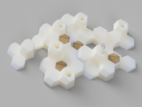 hexagon key hanger geometry keyboard wall mounted 3d print model - Mito3D