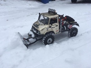 axial unimog scx10ii snow plow crawler gratte neige rc remote control scx10 2 umg10 3d print model - Mito3D