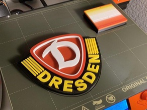 dynamo dresden logo multicolor mmu 3d printing fusion360 fussball prusa i3 mk3s mmu2s 3d print model - Mito3D