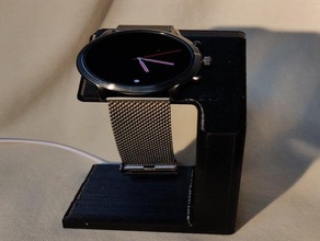fósseis gen 5 - carregador de assistir a ficar pé o smartwatch 3d print model - Mito3D
