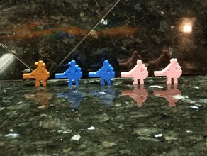 chaingunner meeples jeu de plateau flatminis jetons meeple meepleverse rpg 3d print model - Mito3D