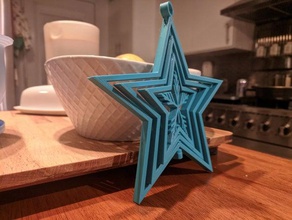 spinning stars snowflake ornament print place christmas decoration flake holiday snow star 3d print model - Mito3D