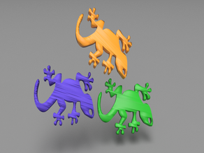 gecko boucles d'oreilles boucle d'oreille des les geckos idealab lézard pendentif lézards pendentifs 3d print model - Mito3D