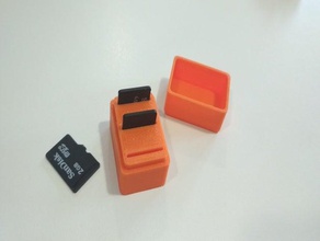 microsd tapa de la caja porta con caso micro sd titular tarjeta 3d print model - Mito3D