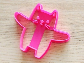 carino abbracci gatto cookie cutter cat abbraccio forma 3d print model - Mito3D