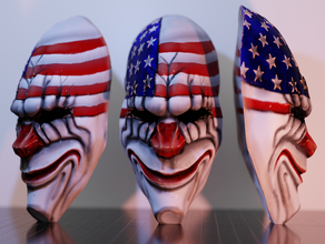 payday 2 de dallas masque le clown cosplay costume visage jour la paye accessoires jeu rubiks cube du vidéo les jeux 3d print model - Mito3D