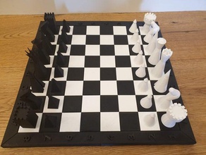 juego de ajedrez opcionalmente magnético el tablero piezas 3d print model - Mito3D