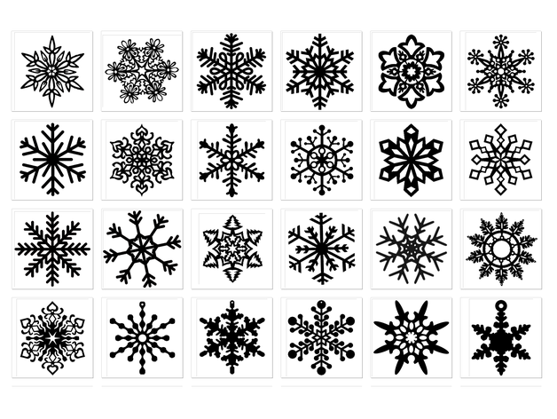 snowflake-1-19 chipboard chri christmas decoration decorations snowflake snowflakes snow flake vitinanka xmas 3D print model - Mito3D