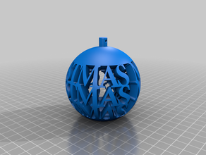 'merry christmas' bauble christmas ball balls baubles decoration decorations ornament tree xmas trees ornaments 3d print model - Mito3D