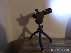 tripod mount holder flashlight 23mm diameter light triod 3d print model - Mito3D