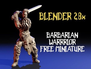 barbarian warrior free miniature miniatura gratis guerrero b rbaro 28mm 32mm 35mm 3dmodel character download iconodescarga model print ready rol roleplaying rpg scultpure 3d print model - Mito3D