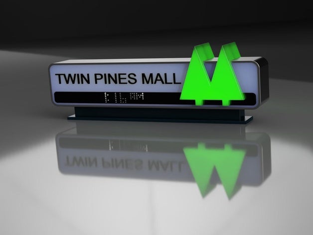 carlz twin pines mall reversible sign back future 3D print model - Mito3D