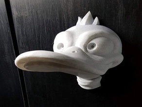 duck vr hanger - stretched beak upscaled headset wall 3d print model - Mito3D