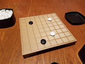 9x9 go - baduk weiqi placa + ir pedras chinês antigo arqueologia boardgame xadrez a china cr-10 creality ender 3 goban igo japão japonês coreia o coreano 3d print model - Mito3D
