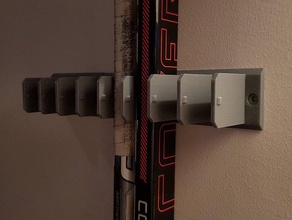 palo de hockey rack montaje en la pared 3d print model - Mito3D