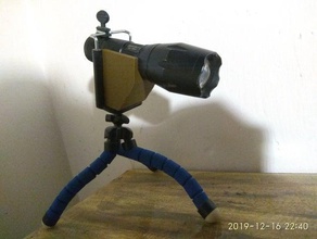 tripod mount -flashlight holder 28mm diameter flashlight light 3d print model - Mito3D