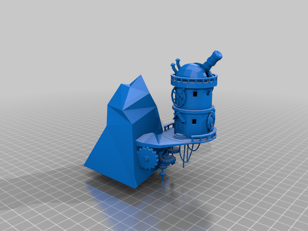 montagna telescopio - fantasia terreno aos steampunk whfb 3D print model - Mito3D