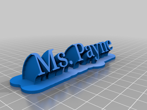 my customized sweeping 2-line name plat payne text 3d print model - Mito3D