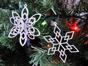 geometric snowflakes christmas ornament decor decoration holiday shapes snowflake 3d print model - Mito3D