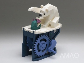 ours polaire, phoque automates amao polarbear joint d'étanchéité 3d print model - Mito3D