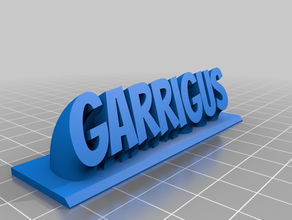 garrigus targa su misura 3d print model - Mito3D