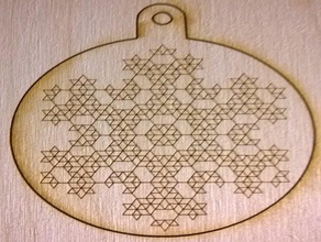 fractal snowflake laser cutter christmas ornament cut 3d print model - Mito3D