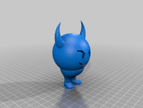 smiling devil emoji - standing legs corrected 3d print model - Mito3D