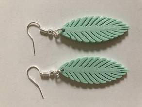 feather earring christmas earrings idealab leaf leaves natural nature xmas 3d print model - Mito3D