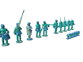 american civil war - part 1 infantry 28mm acw miniature wargaming 3d print model - Mito3D