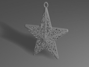 voronoi yıldız süsü Noel süs 3d print model - Mito3D