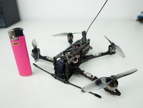projeto microlongrange dave c fpv diy drones drone de longo alcance microquad miniquad quadcopter 3d print model - Mito3D