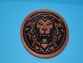 valor lion logo coaster bare knuckle 3d print model - Mito3D